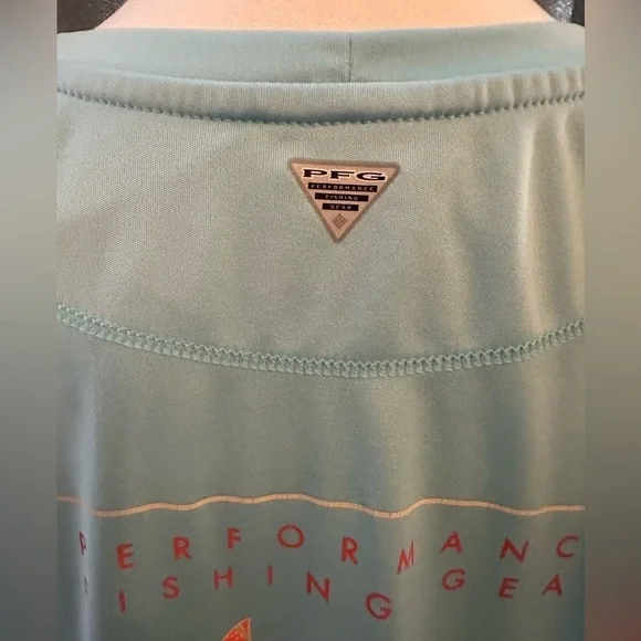 COLUMBIA Men’s PFG Omni-Wick Long Sleeve Shirt 2x Sun Protection Aqua - Picture 5 of 6